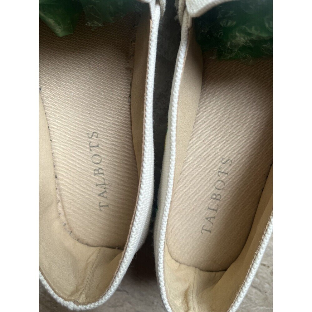 Talbots Izzy Lemon Embroidered Knotted Canvas Espadrille Flats Women’s Size 7M - Picture 10 of 12